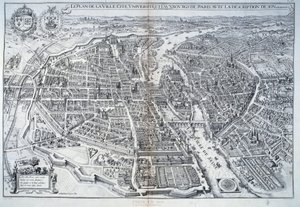 Párizs terve 1615-ben. Mathieu Merian metszete
