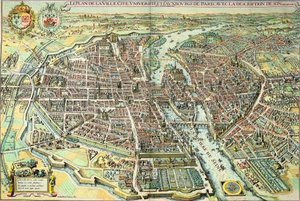 Párizs terve 1615-ben. Mathieu Merian metszete