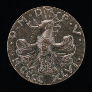Pajzs, sisak, elefánt-címer és palást [fordítva], 1446.
