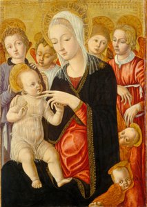 Madonna és gyermek angyalokkal és kerubokkal, c. 14601465.
