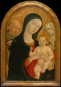 Madonna és gyermek Sienai Szent Ferenccel és Katalinnal, 1476-80 körül.