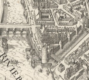 Hôtel de Nevers Párizs 1615-ös Merian tervén - David Rumsey