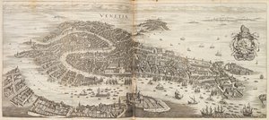 Panoráma Velencére. Johann Ludwig Gottfried Newe Archontologia cosmica című művéből, 1646.