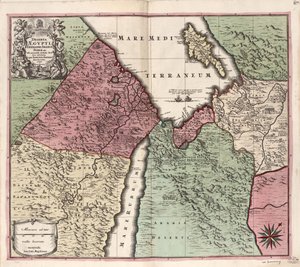 Deserta Aegypti, Thebaidis, Arabiae, Syriae stb. ubi accurata notata sunt loca inhabitata per Sanctos Patres Anachoretas LOC 2009580105 alkotó: Matthaeus Seutter