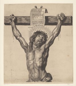 Krisztus a kereszten Ecce Homo, Megfeszített Krisztus, Szűz Mária és János evangélista sorozat (sorozat címe) alkotó: Mattheus Borrekens