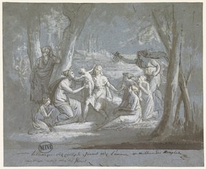 Telemachus és Calypso egy Amorral játszik