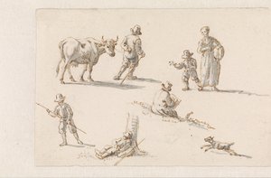 Aeneas és Dido elrejtőznek egy barlangban Tervek az Aeneas epizódjait tartalmazó festményekhez (sorozat címe) alkotó: Mattheus Terwesten