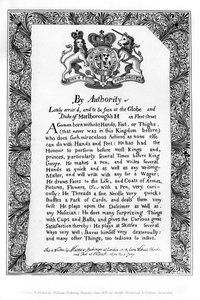 Matthew Buchinger, nürnburgi törpe kalligrafikus kiállítási számlája, 1717, 1840 alkotó: Matthew Buchinger