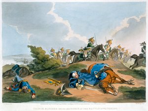 "Blucher herceg a lova alatt a waterlooi csatában", 1815