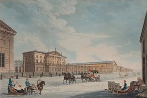 Kilátás a császári bankról és a szentpétervári üzletekről, 1815 alkotó: Matthew Dubourg