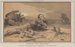 Kirabolni a sebesülteket! vagy: Spanyolország gyengesége Amerika lehetősége (színes litó) alkotó: Matthew