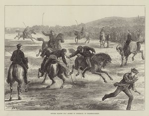 Tisztek, akik Polot játszanak (Jégkorong lóháton) a Woolwich-Commonon