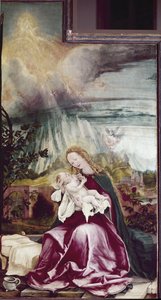 A bennszülött allegóriája. Issenheim oltárkép (vagy Isenheim) - Matthias Grunewald (kb. 1475-1528) festménye, olaj, fa