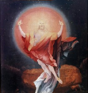 Issenheim (vagy Isenheim) oltárképe: Mathis Neithardt Gothardt dit Matthias Grunewald (1480-1528) táblái „A feltámadás” részlete (ec.all.) 1512-1516 Colmar, Musee Unterlinden