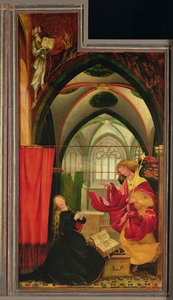 Az Angyali üdvözlet az Isenheim-oltárról, bal oldali szárny, 1512–1516 körül (olaj, tábla)