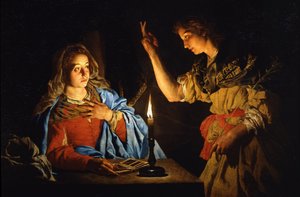 Angyali üdvözlet, 17. század eleje. alkotó: Matthias Stomer