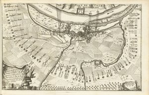 Keizersweerd ostroma, 1702 Plan de la Ville de Keyserswert (cím az objektumon)