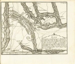 Salak Ramilliesnél, 1706 A városi kastély és a Huy-erőd terve, amelyet S.A.E. hadseregei ostromoltak. de Baviere & du Marechal de Villeroy, 1705. május 26. (cím a tárgyon)