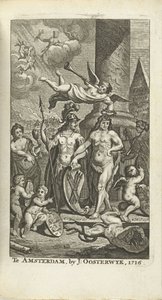 Vésett címlap: J. Lamigue: Zyne Hoogheit Johan Willem Friso élete, 1716 alkotó: Matthijs Pool