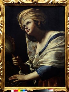 Vanit nő turbánnal és tükörrel – Mattia Preti festménye (1613-1699) 17. századi Firenze, Uffizi galéria alkotó: Mattia Preti