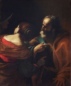 Szent Péter tagadása, kb. 1637-1640. alkotó: Mattia Preti