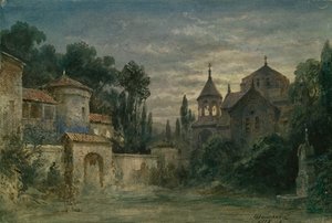 Színpadterve G. Verdi A sors ereje című operájához, 1875