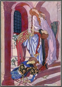 Rómeó és Júlia halála, William Shakespeare (1564-1616) darabjának utolsó jelenete (litó)