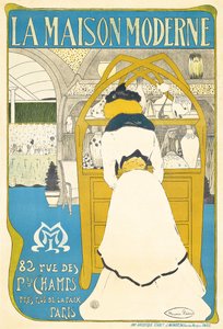 A "La Maison Moderne" párizsi művészeti galériát hirdető plakát, amelyet Julius Meier-Graefe nyitott meg 1899-ben, 1898-ban