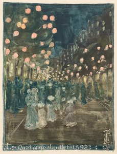 Bastille napja, 1892. alkotó: Maurice Brazil Prendergast