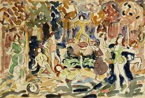 Táncoló figurák, 1910-1913 körül alkotó: Maurice Brazil Prendergast