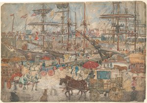 Docks, East Boston, 19001904. alkotó: Maurice Brazil Prendergast