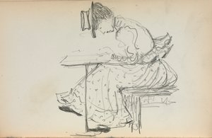 Olasz vázlatfüzet: Ülő nő 107. oldal, 1898-1899. alkotó: Maurice Brazil Prendergast