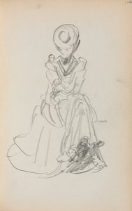 Olasz vázlatfüzet: Ülő nő 114. oldal, 1898-1899. alkotó: Maurice Brazil Prendergast