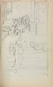Olasz vázlatfüzet: Lépcsők figurákkal 165. oldal, 1898-1899. alkotó: Maurice Brazil Prendergast