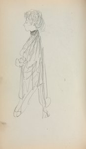 Olasz vázlatfüzet: Álló nő a profilban, 51. oldal, 1898-1899. alkotó: Maurice Brazil Prendergast
