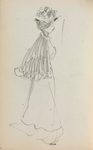 Olasz vázlatfüzet: Álló nő a profilban 130. oldal, 1898-1899. alkotó: Maurice Brazil Prendergast