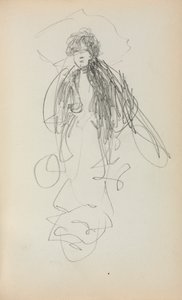 Olasz vázlatfüzet: Álló nő 219. oldal, 1898-1899. alkotó: Maurice Brazil Prendergast
