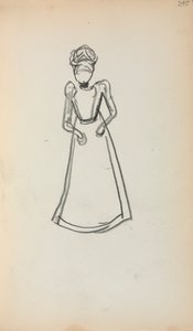 Olasz vázlatfüzet: Álló nő 240. oldal, 1898-1899. alkotó: Maurice Brazil Prendergast