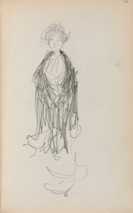 Olasz vázlatfüzet: Álló nő kendővel 54. oldal, 1898-1899. alkotó: Maurice Brazil Prendergast