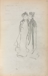 Olasz vázlatfüzet: Két álló nő 4. oldal, 1898-1899. alkotó: Maurice Brazil Prendergast