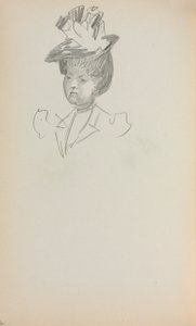 Olasz vázlatfüzet: Nő, Bust Length 142. oldal, 1898-1899. alkotó: Maurice Brazil Prendergast