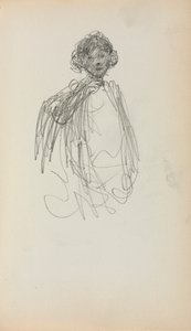 Olasz vázlatfüzet: Nő, derékig érő 217. oldal, 1898-1899. alkotó: Maurice Brazil Prendergast