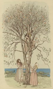 Narancsszedés a Földközi-tengeren (színes litho) alkotó: Maurice Charles Mathieu Bonvoisin