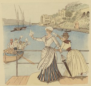 Monte Carlo búcsúzik a halászoktól alkotó: Maurice Charles Mathieu Bonvoisin