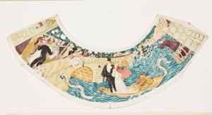 Az Északi hídnál bált rendeztek (tanulmány lámpaernyőhöz) alkotó: Maurice Denis