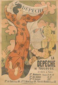 A La Dépêche de Toulouse című újság plakátja, 1892.