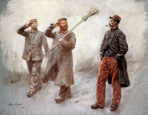 Német fogolytáborban Dinanban (Bretagne, Franciaország) Maurice Orange rajza