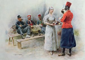 A kedvenc ápolónő Zouavekkal és katonákkal az első világháború idején, 1915