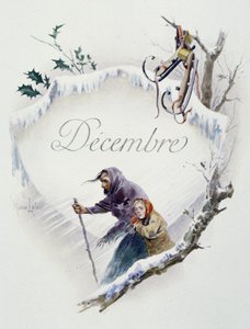 December „” A hónap dala””, Jérôme Doucet, illusztráció - Maurice Leloir, szerk. Reims 1904. L. Michaud alkotó: Maurice Leloir