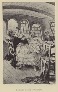 Vacsora a hajó fedélzetén (mélynyomással) alkotó: Maurice Leloir